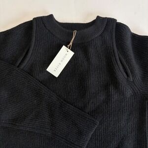 Moon River Women's Small Black‎ Cutout Sweater Mini Dress Ribbed Long Sleeve NEW